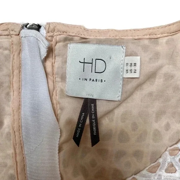 HD In Paris Georgia White Lace Fit And Flare Dress Anthropologie Size 6 - Picture 13 of 16